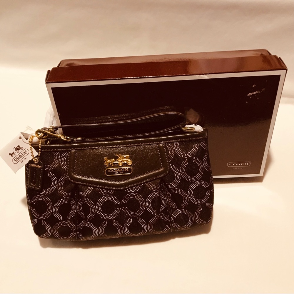 Coach Large Wristlet NWT - Madison Dotted OP Art